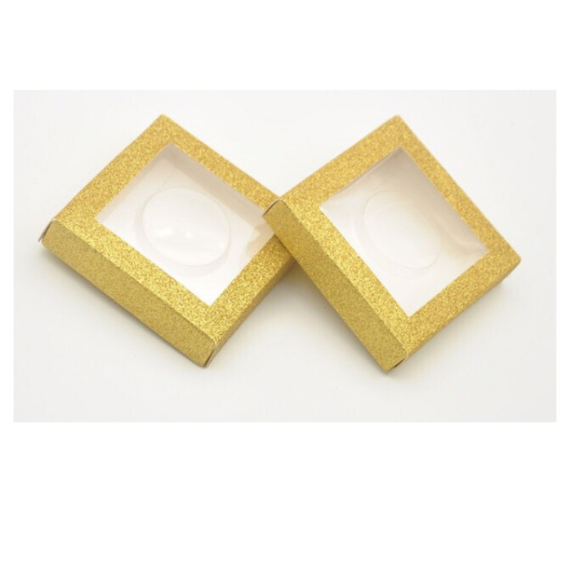 3D Mink Lash Box with Logo - Yellow Glitter