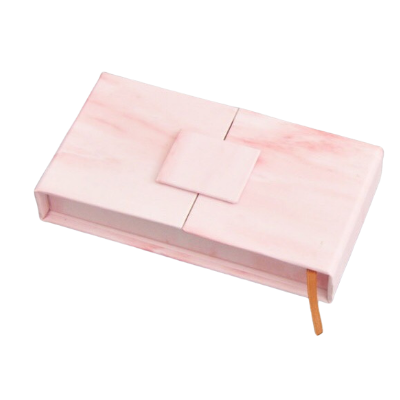 3D Mink Lash Box with Logo - Pink Marble